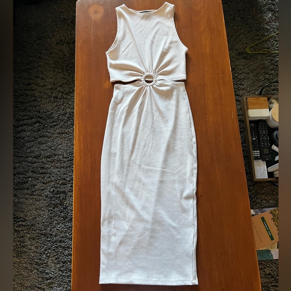 Vici Ribbed Knit Cutout Midi Dress
